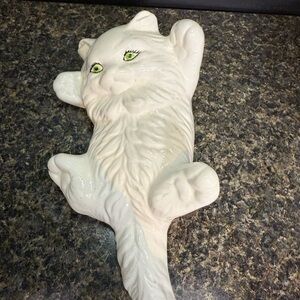 Vintage Ceramic White Cat Figurine